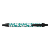Stylo Noir Motif de fleurs d'Hibiscus (Dos)