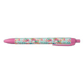 Stylo Noir Motif de fleurs peint (Bas)
