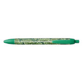 Stylo Noir Motif de fleurs vert Chrysanthemum (Dos)