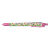 Stylo Noir Motif de floraison exotique de cactus d'aquarelle (Bas)