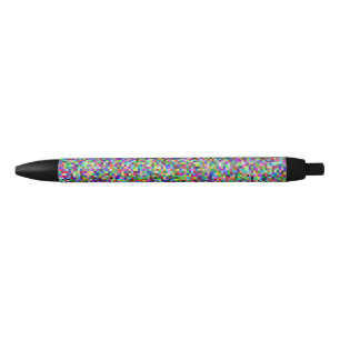 Stylo Noir Motif de fond de carrés de pixels colorés