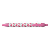 Stylo Noir Motif de fruits de fraise cuite (Dos)