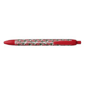 Stylo Noir Motif De Fruits De Fraise Rouge À L'École (Dos)