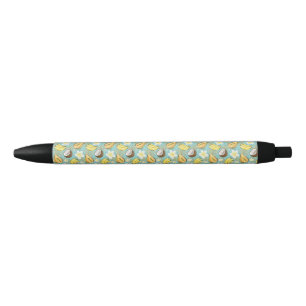 Stylo Noir Motif de fruits tropicaux d'été