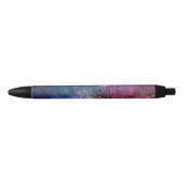 Stylo Noir Motif de galaxie coloré (Devant)
