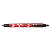 Stylo Noir Motif de girafe abstraite rouge et blanche (Dos)