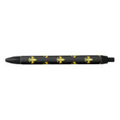 Stylo Noir Motif de Gold Fleur De Lis (Devant)
