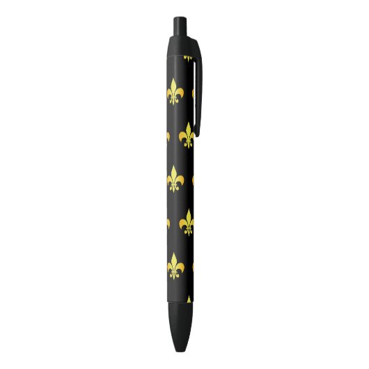 Stylo Noir Motif de Gold Fleur De Lis (Bas (Vertical))