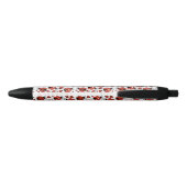 Stylo Noir Motif De Ladybugs, Mignons Ladybugs, Red Ladybugs (Dos)