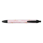 Stylo Noir Motif de lapin rose et de carotte (Dos)