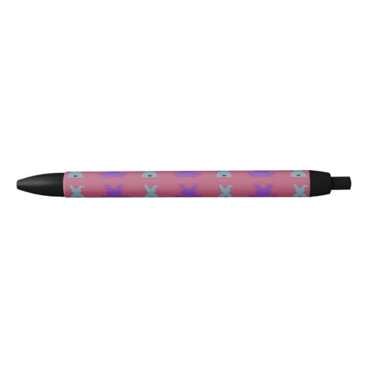 Stylo Noir motif de lapins de Pâques (Devant)