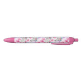 Stylo Noir Motif de licornes et de roses (Bas)