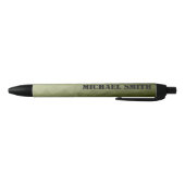 Stylo Noir Motif de maillage géométrique vert clair de l'armé (Bas)