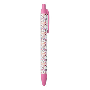 Stylo Noir Motif de maquillage d'aquarelle