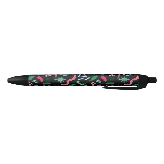 Stylo Noir Motif de microbiologiste (Bas)