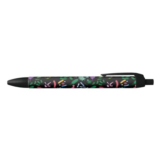 Stylo Noir Motif de microbiologiste (Haut)