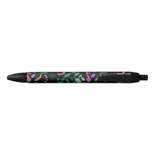 Stylo Noir Motif de microbiologiste (Dos)