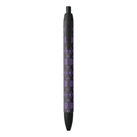 Stylo Noir Motif de mode crâne violet (Dos (Vertical))