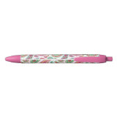 Stylo Noir Motif de monogramme bohème fille rose paisley (Dos)