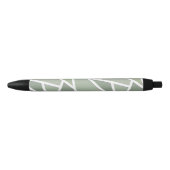 Stylo Noir Motif de mosaïque vert olive (Devant)