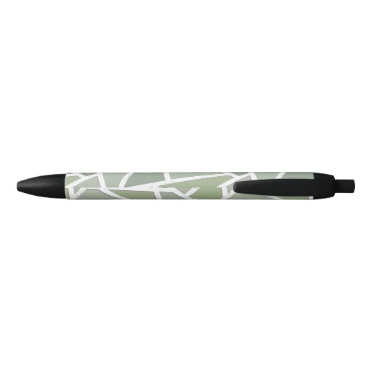 Stylo Noir Motif de mosaïque vert olive (Dos)