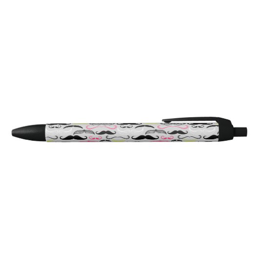 Stylo Noir Motif de moustache, rétro style (Haut)