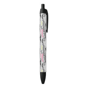 Stylo Noir Motif de moustache, rétro style