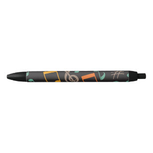 Stylo Noir motif de note de musique