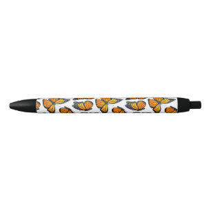 Stylo Noir Motif de papillon de monarque