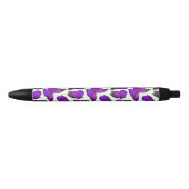 Stylo Noir Motif de papillon pourpre de monarque (Devant)