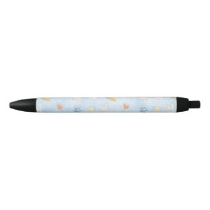Stylo Noir Motif de Pâques Bleu