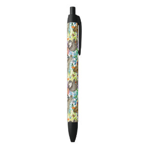 Stylo Noir Motif de paresse d'aquarelle de bande dessinée