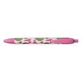 Stylo Noir Motif de pastèque rose et vert (Dos)