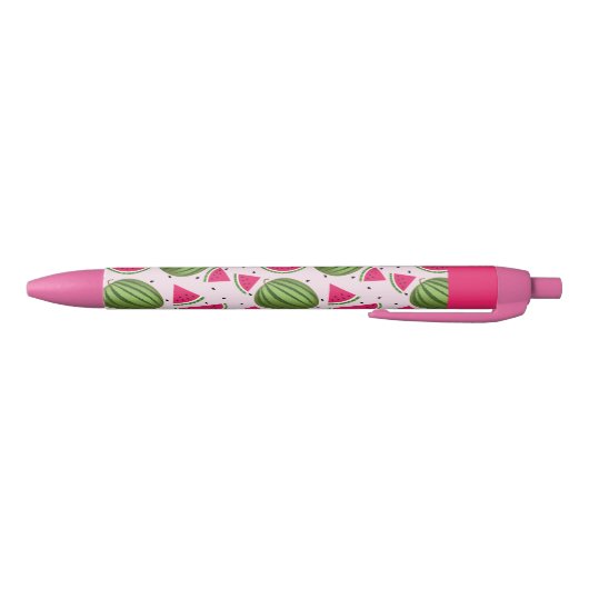 Stylo Noir Motif de pastèque rose et vert (Bas)
