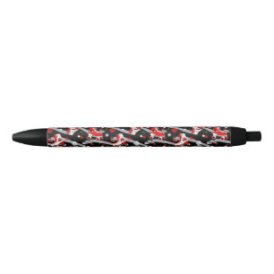 Stylo Noir Motif de patinage à roulettes Rockabilly