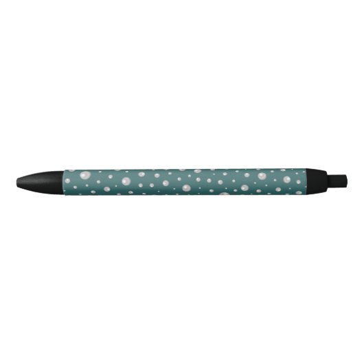 Stylo Noir Motif de perle sur fond sarcelle transformateur (Devant)