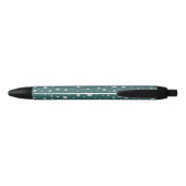 Stylo Noir Motif de perle sur fond sarcelle transformateur (Dos)