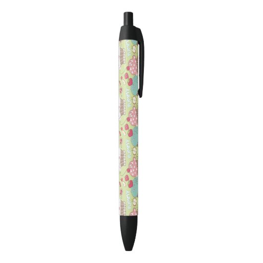 Stylo Noir Motif de petit gâteau (Bas (Vertical))