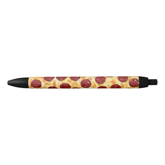 Stylo Noir Motif de pizza de pepperoni (Devant)