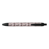 Stylo Noir Motif de plume de paon (Dos)