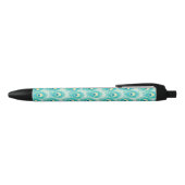 Stylo Noir Motif de plumes de paon (Haut)