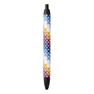 Stylo Noir Motif de point de croix coloré sans couture