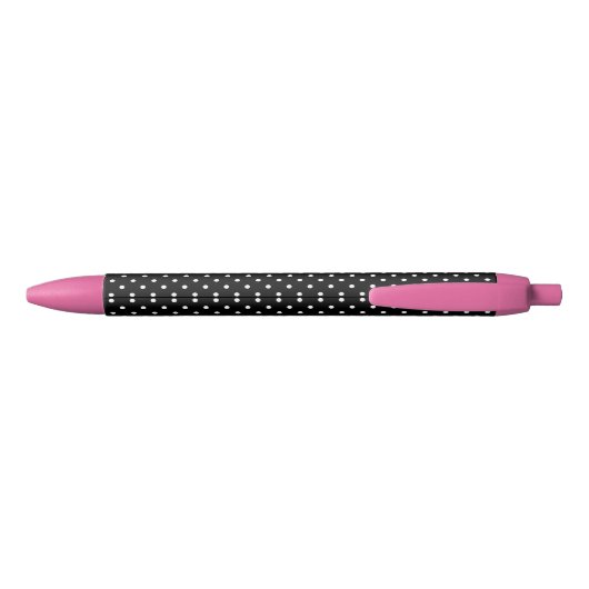 Stylo Noir Motif de points Polka blanc et noir (Dos)
