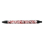 Stylo Noir Motif de points rouges (Devant)