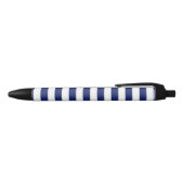 Stylo Noir Motif de rayure de bleu marine et de blanc (Haut)