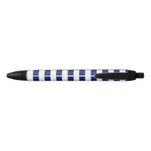Stylo Noir Motif de rayure de bleu marine et de blanc (Dos)