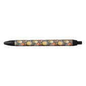 Stylo Noir Motif de rayure de point de polka (Devant)
