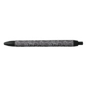 Stylo Noir Motif de roues dentées (Devant)