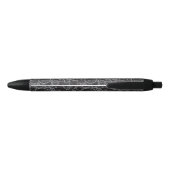 Stylo Noir Motif de roues dentées (Dos)