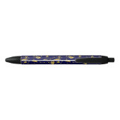 Stylo Noir Motif de Sari de paon (Dos)